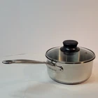 Cuisinart 1.5 Qt Saucepan 719-16G Stainless Steel Glass Lid Induction Used. Price: $26.99.