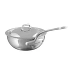 Mauviel M'cook 2.1 Qt. Stainless Steel Curved Splayed Saute Pan With Lid New. Price: $305.00.