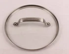 Greenpan Tempered Glass Pot Lid Stainless Steel Rim Handle 7 5/8" Used. Price: $14.00.