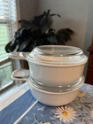 Set Of 2 Corningware White P-150-B 15OZ Grab Bowls With Glass Lids Used. Price: $25.00.