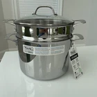 Viking 3-PLY Stainless Steel Stock Pasta Pot, Glass Lid 8 Qt New. Price: $135.00.