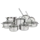 Viking 13-PIECE Tri-ply Stainless Steel Cookware Set With Glass Lids New. Price: $341.99.