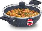 Ceramic Nonstick 2.5 Litre Deep Kadhai, Induction Fry Pan With Glass Lid, New. Price: $86.99.