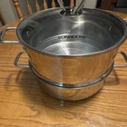 Sunhouse Stainless Steel 2-TIER Steamer Pot Set With Glass Lid New. Price: $46.57.