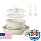 Becigar 8PCS Ceramic Pots Pans Set, Non Stick Cookware Detachable Handl New. Price: $97.33.