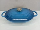 Creuset #31 Enameled Cast Iron Oval Casserole 3/4 Qt Marseille Blue New. Price: $145.00.