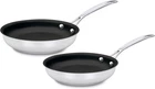 Cuisinart Chef's Classic 9" 11" Stainless Steel Non-stick Skillet Set New. Price: $112.99.