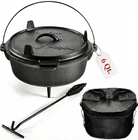 Iron Dutch Oven 6 Quart Camping Cooking Pre Seasoned Uno Casa Cast Lifter Stews New. Price: $114.99.