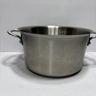 Farberware 5 1/2 Quart Stock Pot Durable Stainless Steel Impact Bonded No Lid Used. Price: $29.99.