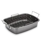 Cuisinart 16" X 12" Carbon Steel Non-stick Roaster W/v-rack Dark Gray New. Price: $45.17.