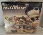 Vintage Nib? 10-PIECE Himark Stainless Steel Copper Coated Bottom Deluxe Wok Set New. Price: $59.00.