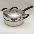 Meyer Bella Cuisine 10" Frying Pan Skillet With Steamer Insert, Lid 3 Pc Set Used. Price: $39.00.