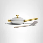 Our Place Titanium Mini Always Pan Pro 8.5" (1.48 Qt) Gold Spatula New. Price: $89.00.