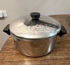 Farberware Clad 8 Qt Stainless Steel Stockpot W/ Lid, Flat Bottom, Silver/black Used. Price: $29.99.