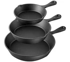Megachef Pre-seasoned 3 Piece Cast Iron Skilletset New. Price: $29.32.