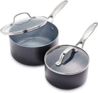 Valencia Pro 1.66QT & 3.3QT Hard Anodized Nonstick Saucepan Set, Gray New. Price: $249.99.