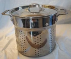 All Clad Pasta Strainer Steamer W/lid Stainless Steel 8 -12 Qt Pot Made Usa Used. Price: $79.99.