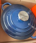 Le Creuset Cocotte Ronde 18CM 7" 2QT Lapis Blue Silver Knob Cast Iron New. Price: $276.88.