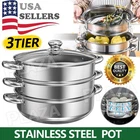 Toque Stainless-steel Steamer Meat Vegetable Cookware Kitchen Pot Tool 3 Tier Us New. Price: $29.25.