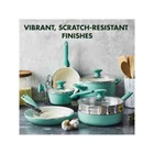 Rio Ceramic 16-PC. Aluminum Cookware Set Turquoise One Size New. Price: $65.99.