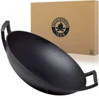 14 Inch Cast Iron Wok With Flat Base Handles New. Price: $71.64.