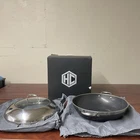 Hexclad Hybrid Nonstick 14" Inch Wok W/ Stainless Steel Lid Used. Price: $89.99.