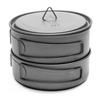 Toaks Titanium Compact Cook Set, POT-800-D115 + PAN-D117 With Lid, 2 Pcs New. Price: $34.95.