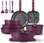 Carote 21PCS Pots And Pans Set, Nonstick Cookware Piece, Gold Ultra Violet Open. Price: $89.99.