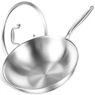 Delarlo Woks & Stir-fry Pans, 13 Stainless Steel With Lid, Large Cooki... New. Price: $80.25.