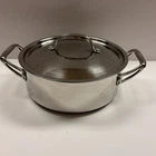 Chefs Never-burn 3.5 Qt 18/8 Stainless Steel Stock Pot With Silver Lid Used. Price: $85.97.