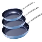 Nuwave 3-PIECE Fry Pan Set, 8 10 12 Forged Lightweight, Pc, Cozy Blue New. Price: $144.56.