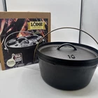 Lodge 10 Camping Dutch Oven Cast Iron 5 Qt Pot & Lid Usa Handle Lightly Used. Price: $49.95.