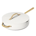 Beautiful 5.5 Quart Ceramic Non-stick Saut Pan With Strainer Lid, White Icing New. Price: $72.95.