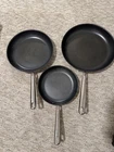 Misen 3-PIECE Set Carbon Nonstick Frying Pans Nitrided Tri-ply 12."/ 10"/ 8" Used. Price: $110.00.