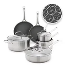 Greenpan Prism 10PC Hybrid Stainless Steel And Ceramic Nonstick Cookware Set New. Price: $175.99.