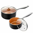 Set With Lid Nonstick Copper Ceramic 1QT 2QT Michelangelo New. Price: $52.17.