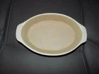 Pampered Chef Casserole Dish Small Oval French Vanilla Baker Stoneware #210305 Used. Price: $33.25.