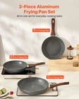 Frying Skillet, Aluminum Egg Pans, 3 Piece Set (9.5, 11, 12 In), Nonsitc New. Price: $82.57.