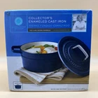Martha Stewart Blue 2 Quart Enameled Cast Iron Pot Round Casserole New. Price: $35.00.