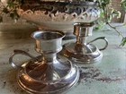 Set Of 2 Vintage Queen Art Pewter Candle Sticks Holders Brooklyn Ny 3" Tall Euc Used. Price: $24.99.
