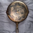 Vintage Griswold No. 8 Cast Iron Skillet Large Block Logo 704K Erie Pa Sits Flat Used. Price: $150.00.
