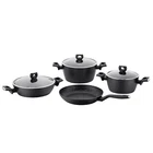 Korkmaz Nora 7 Piece Aluminum Non Stick Cookware Set With Cool Touch Handles New. Price: $140.99.