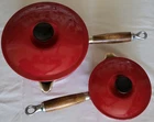 Creuset Sauce Pans & Lids Wood Handles #20 #4, Of Two, Red France. Price: $70.50.