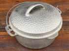 Wagner Ware Cast Iron #7 Hammered Nickel Plated Dutch Oven Used. Price: $575.00.