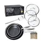 Honeycomb Stainless Steel Nonstick Frying Pan Set - With Lids And Spatula 8... New. Price: $162.53.