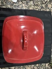 Corningware 2QT Square Casserole Ryku By Ceramic Stoneware Red & Black Used. Price: $11.25.