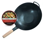 Pan 16 Inch Flat Bottom Carbon Steel Hand Hammered Mammafong Wok Large New. Price: $179.99.