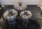 6 Piece Amway Queen 18/8 Stainless Multi Ply Sauce Pans Lids (B3-B3) Used. Price: $129.99.