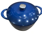 Kenmore 5.5 Quart Covered Cast Iron Dutch Oven Blue New. Price: $49.99.