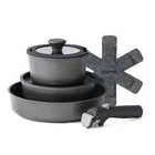 Sensarte Nonstick Cookware Set With Detachable Handle 8PCS Black New. Price: $53.99.
